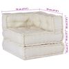 vidaXL Modular Sofa 4 pcs Cream Fabric