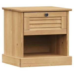 vidaXL Bedside Cabinet Honey Solid pine wood, engineered wood, metal