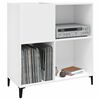 vidaXL Record Cabinet White Engineered wood, metal Medium
