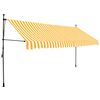 vidaXL Retractable Awning White and Orange Polyester with PU coating