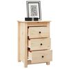 vidaXL Bedside Cabinet Set of 2 Natural Wood Solid pine wood (untreated)