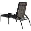 vidaXL Sun Lounger Grey PE Rattan, Galvanized Steel Standard
