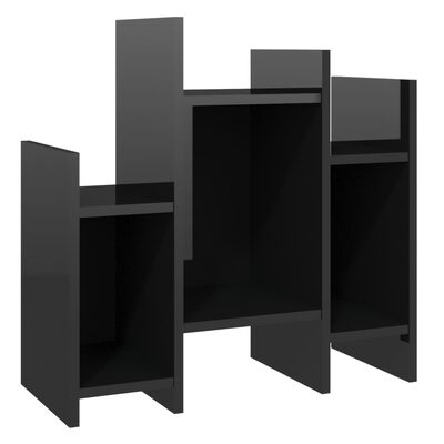 vidaXL Side Cabinet High Gloss Black 23.6"x10.2"x23.6" Engineered Wood