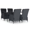 vidaXL Garden Dining Set Dark Grey, Black