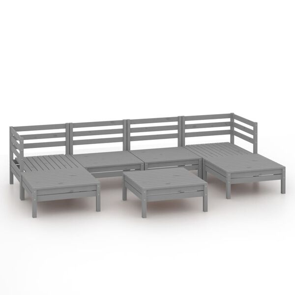 vidaXL Garden Lounge Set Grey Solid pine wood Large Modular