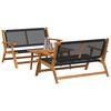 vidaXL Garden Chairs with Table 3 pcs Black 35.4" x 17.7" x 15.7