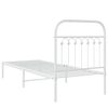 vidaXL Bed Frame White Steel Small Single Bed Frame Rectangular
