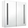 vidaXL Bathroom Cabinet Shining white MDF with melamine finish, glass mirror