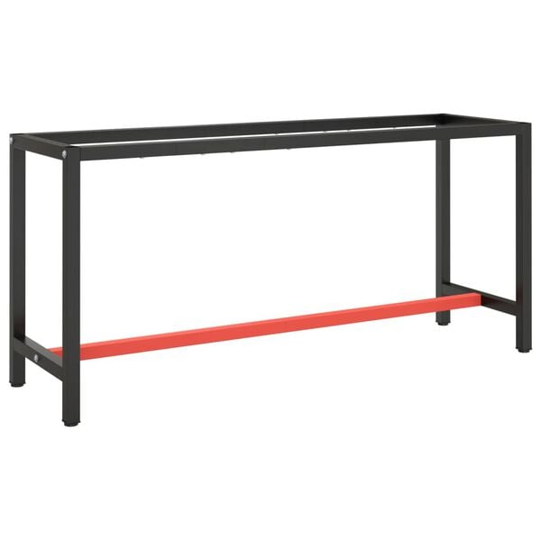 vidaXL Work Bench Frame Matte Black Powder-coated metal Medium Durable