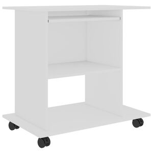 vidaXL Computer Desk White Engineered wood Compact Pull-Out
