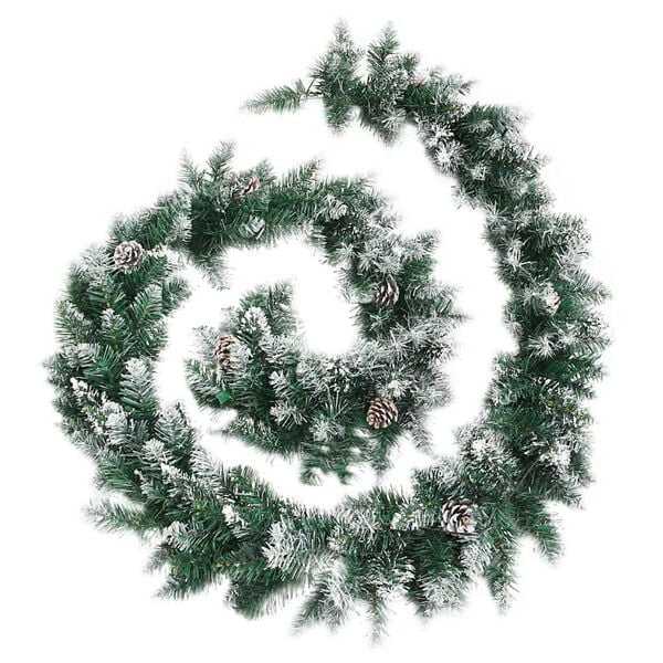 vidaXL Christmas Garland Green PVC 8.9 ft length Christmas Garland
