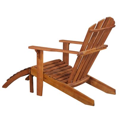 vidaXL Patio Adirondack Chair with Footrest Solid Acacia Wood