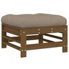 vidaXL Garden Footstool Honey Brown, Taupe Solid Pine Wood, Oxford Fabric