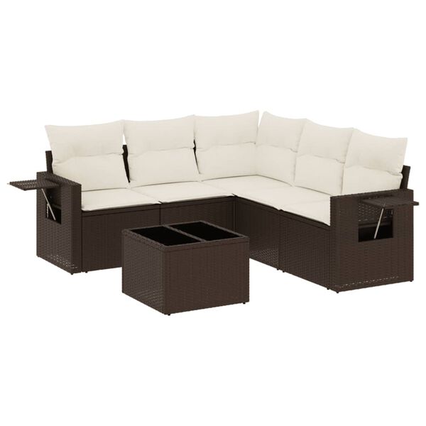 vidaXL Garden Sofa Set Brown