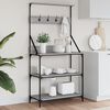 vidaXL Baker's Rack with Hooks 4-Tier Gray Sonoma Engineered Wood