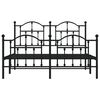 vidaXL Bed Frame Black Powder-Coated Steel 55.1x78.7 in Bed Frame