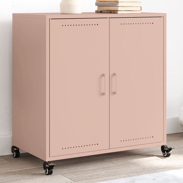 vidaXL Sideboard Pink Cold-rolled steel Medium Sideboard Rectangular