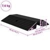 vidaXL Bridge Threshold Ramp 19.3x15.7x3.1" Rubber