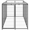vidaXL Dog Kennel Black and Silver Grey Powder-coated steel, Polyethylene