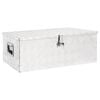 vidaXL Storage Box Silver 35.4"x18.5"x13.2" Aluminum