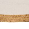 vidaXL Area Rug White and natural Jute and cotton 47.2 in diameter