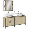 vidaXL 3 Piece Bathroom Cabinet Set Sonoma Oak Engineered Wood