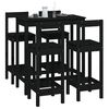 vidaXL Bar Set Black Solid pine wood Medium Seats Many Bar Set