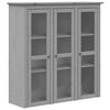 vidaXL Highboard Grey Solid pine wood, engineered wood, metal, glass Large