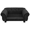vidaXL Dog Sofa Black Plush, Fir Wood Small Removable Covers Dog Sofa