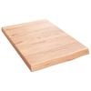 vidaXL Wall Shelf Light brown Solid oak wood 23.6 in x 15.7 in Durable