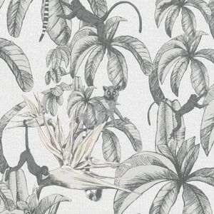 Noordwand Wallpaper Grey and Black Nonwoven Standard Roll Pattern
