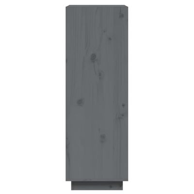 vidaXL Book Cabinet/Room Divider Gray 23.6"x13.8"x40.6" Solid Wood Pine