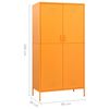 vidaXL Wardrobe Mustard Yellow Steel Large Levelers Wardrobe