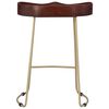 vidaXL Bar Chair Set of 2 Walnut brown and brass