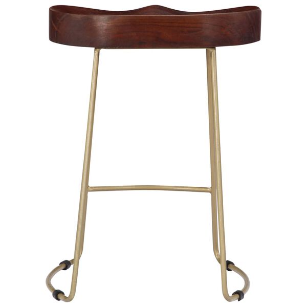 vidaXL Bar Chair Set of 2 Walnut brown and brass