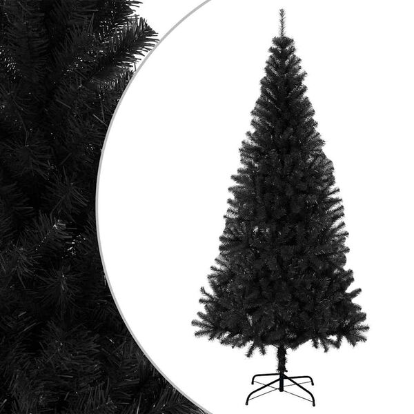 vidaXL Black Artificial Christmas Tree PVC 70.9 in Cone-shaped