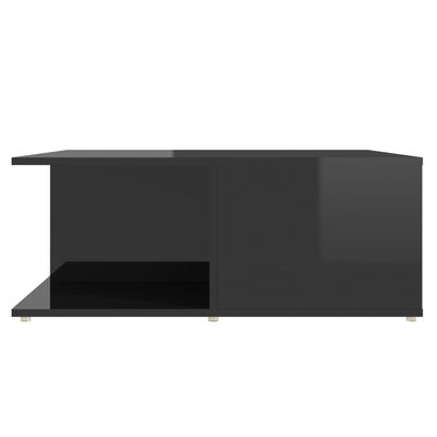 vidaXL Coffee Table High Gloss Black 31.5"x31.5"x12.2" Chipboard