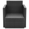 vidaXL Armchair Black Steel Medium Removable Covers Armchair Square