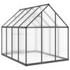 vidaXL Greenhouse Anthracite, Transparent Aluminum, Polycarbonate Large