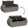 vidaXL Garden Sofa Set Grey PE rattan 6 Piece Modular Garden Sofa Set