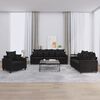 vidaXL Sofa Set Black Velvet (100% polyester), metal, textilene, plywood