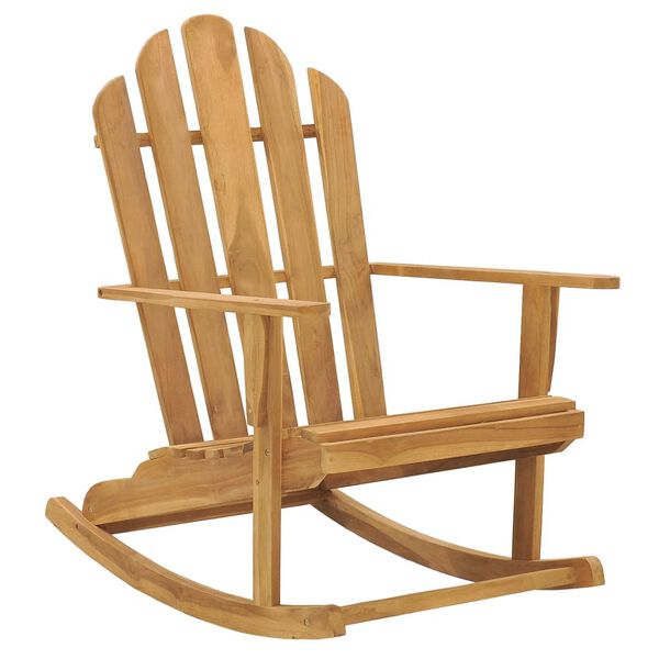 vidaXL Adirondack Rocking Chair Set of 2 Teak Wood Solid Teak Wood