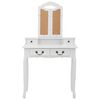 vidaXL Dressing Table Set with Stool White 31.5x27.2x55.5" Paulownia Wood