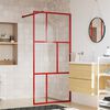 vidaXL Walk-in Shower Wall with Clear ESG Glass Red 31.5"x76.8"