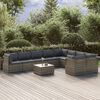 vidaXL Garden Lounge Set Grey PE rattan, powder-coated steel, polyester, PVC