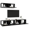 vidaXL TV Cabinet Set of 3 Black Engineered wood