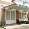 vidaXL Retractable Awning Green and White 236.22 x 118.11 in