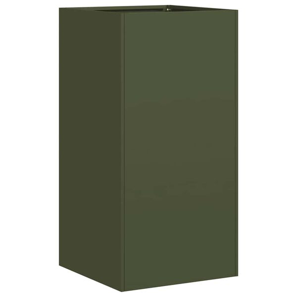 vidaXL Planter Olive green Cold-rolled steel Large Planter Square