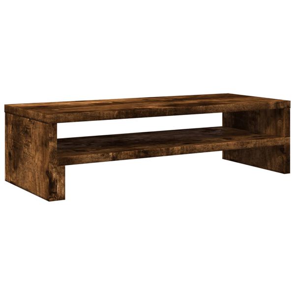 vidaXL Monitor Stand Smoked Oak 21.3x8.7x5.9" Engineered Wood