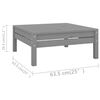 vidaXL Garden Lounge Set Grey Solid Pine Wood Medium Modular